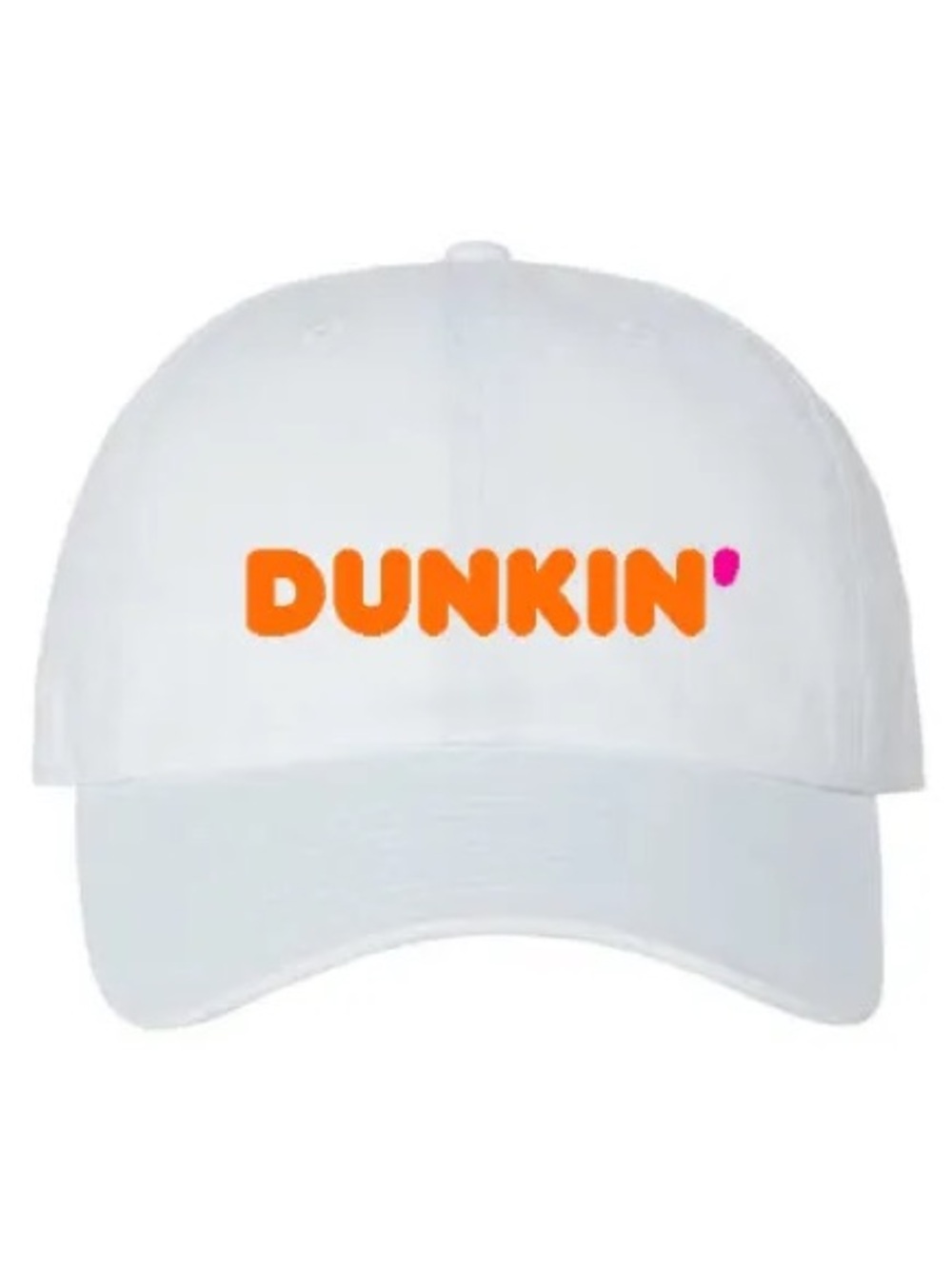 White Dunkin Cap with Orange Logo